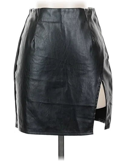 Pre-owned Lulus Faux Leather Skirt In Black