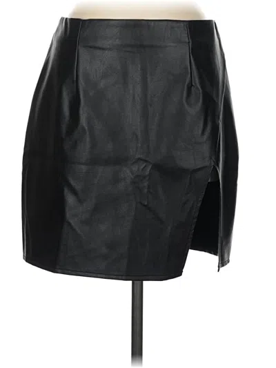 Pre-owned Lulus Faux Leather Skirt In Black