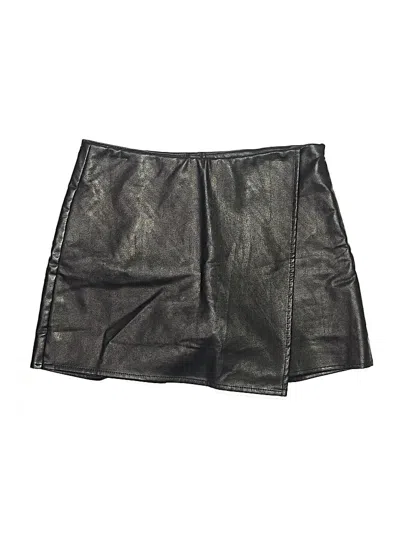 Pre-owned Lulus Faux Leather Skirt In Black