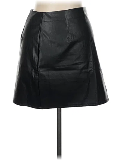 Pre-owned Lulus Faux Leather Skirt In Black