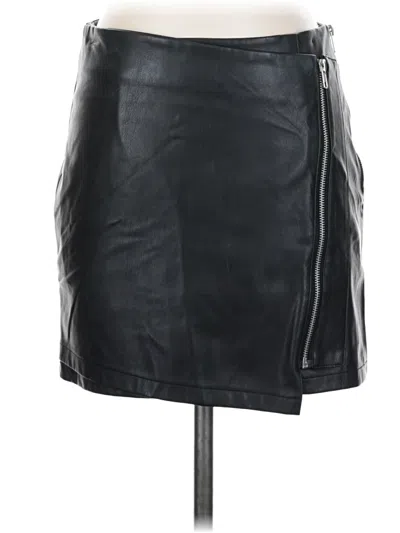 Pre-owned Lulus Faux Leather Skirt In Black