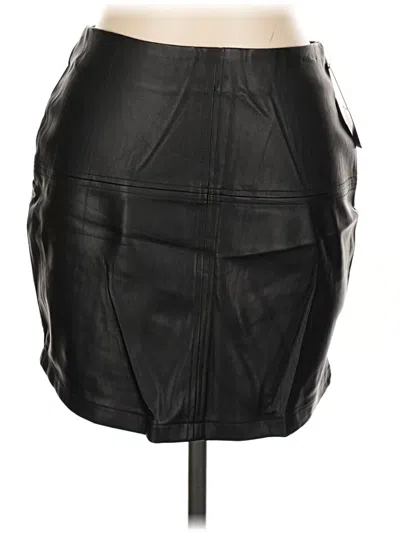 Pre-owned Lulus Faux Leather Skirt In Black