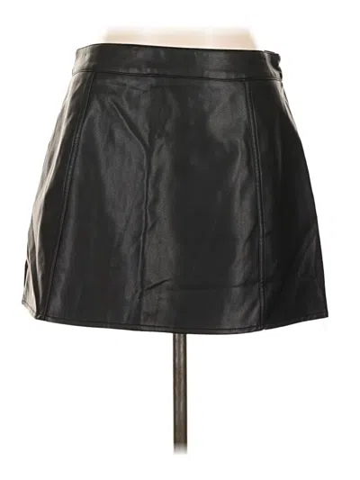 Pre-owned Lulus Faux Leather Skirt In Black