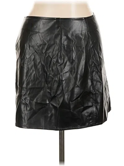 Pre-owned Lulus Faux Leather Skirt In Black