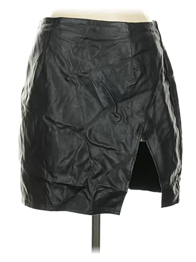 Pre-owned Lulus Faux Leather Skirt In Black