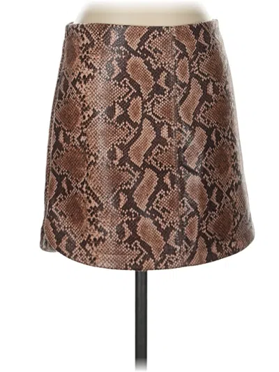 Pre-owned Lulus Faux Leather Skirt In Brown