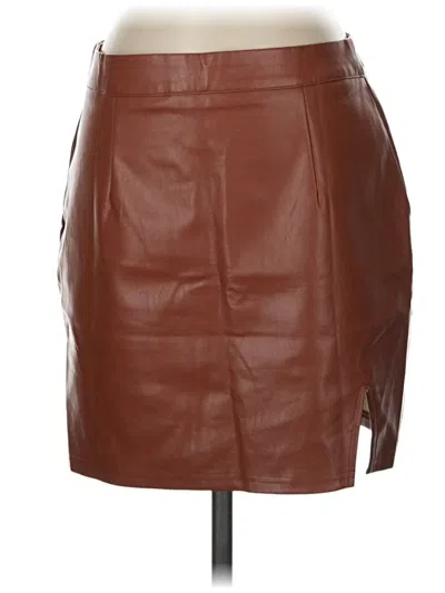 Lulus Faux Leather Skirt In Brown