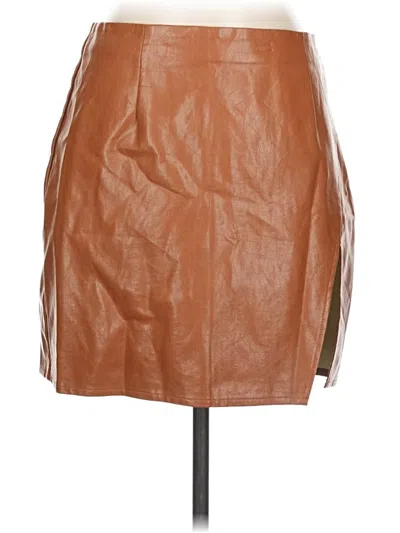 Pre-owned Lulus Faux Leather Skirt In Brown