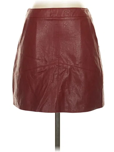 Pre-owned Lulus Faux Leather Skirt In Burgundy