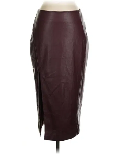 Pre-owned Lulus Faux Leather Skirt In Burgundy