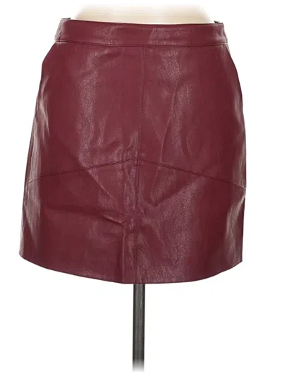 Pre-owned Lulus Faux Leather Skirt In Burgundy