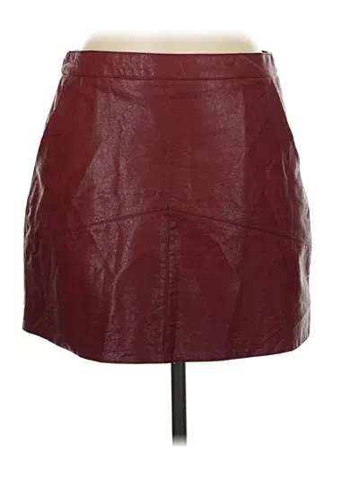 Pre-owned Lulus Faux Leather Skirt In Burgundy