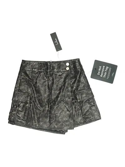 Pre-owned Lulus Faux Leather Skirt In Gray