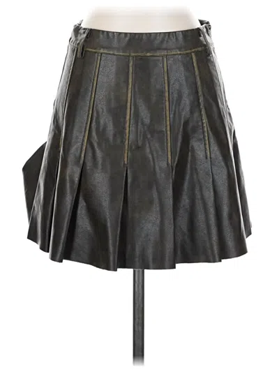 Pre-owned Lulus Faux Leather Skirt In Gray