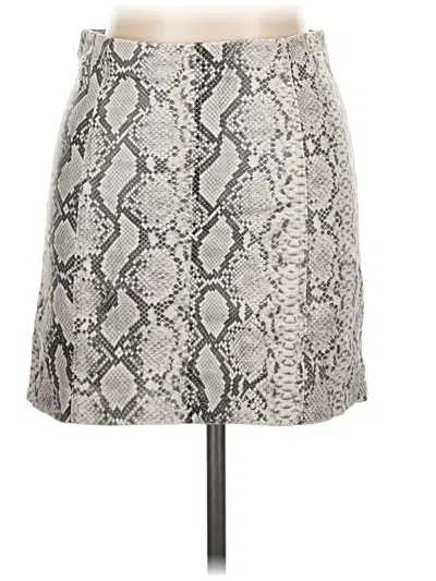 Pre-owned Lulus Faux Leather Skirt In Gray