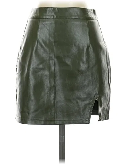 Pre-owned Lulus Faux Leather Skirt In Green