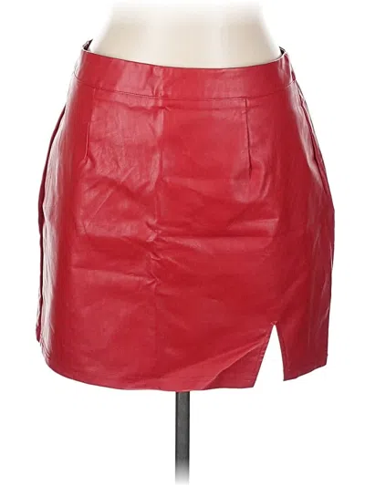 Pre-owned Lulus Faux Leather Skirt In Red