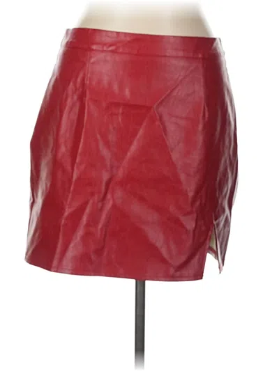 Pre-owned Lulus Faux Leather Skirt In Red