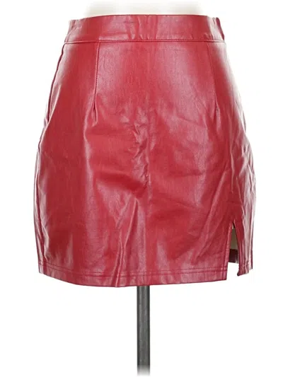 Pre-owned Lulus Faux Leather Skirt In Red