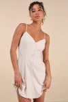 Lulus Favorite Find Light Beige Mini Dress With Pockets In Beige