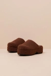 Lulus Flannerie Dark Brown Faux Fur Platform Mules In Brown