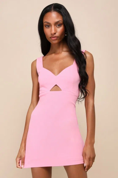 Lulus Flawless Confidence Light Pink Cutout Bodycon Mini Dress