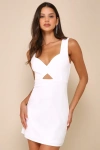 Lulus Flawless Confidence White Cutout Bodycon Mini Dress In White