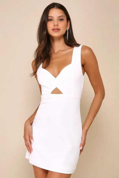Lulus Flawless Confidence White Cutout Bodycon Mini Dress