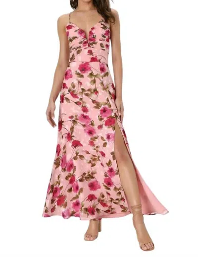 Lulus Floral Maxi Dress In Blush In Multi