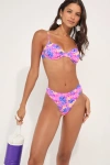 LULUS FOREVER BEACHY PINK ABSTRACT PRINT CHEEKY BIKINI BOTTOMS