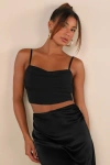 Lulus Forever Feeling Flirty Black Mesh Sleeveless Bustier Top In Black