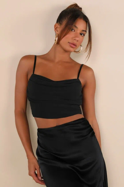 Lulus Forever Feeling Flirty Black Mesh Sleeveless Bustier Top