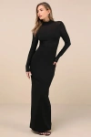 Lulus Forever Modern Black Mesh Long Sleeve Maxi Dress In Black