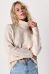 Lulus Found The Warmth Beige Turtleneck Pullover Sweater In Beige