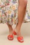 Lulus Franette Coral Snake-embossed Low Heel Buckle Slide Sandals