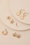 Lulus Galene Gold Five-piece Earring Set