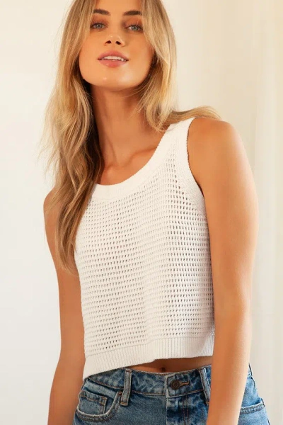 Lulus Get The Look White Loose Knit Sweater Tank Top