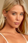 Lulus Glamorous At Heart Gold And Pearl Heart Earrings In Gold