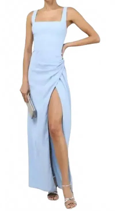 LULUS GLAMOROUS DISPOSITION RUCHED MAXI DRESS IN LIGHT BLUE