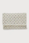 Lulus Glamorous Radiance Ivory Pearl Rhinestone Clutch In Ivory