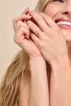 Lulus Glittering Twist Gold Rhinestone Nail Ring In Gold