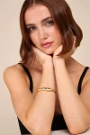 Lulus Glowing Always Gold Wavy Bangle Bracelet In Gold