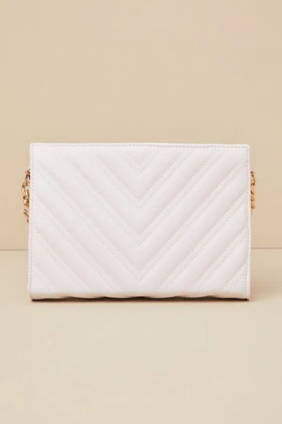 Lulus Got The Style White Quilted Shoulder Bag