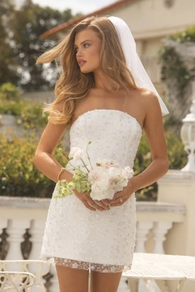 Lulus Grecia White Sequin Strapless Mini Dress