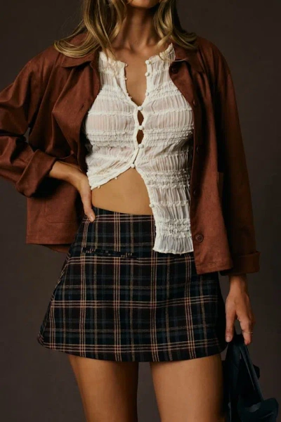 Lulus Haislyn Burgundy Plaid A-line Skort