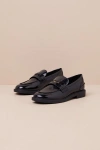 Lulus Halliday Black Patent Penny Loafers In Black
