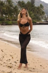 Lulus Heirani Black Sheer Crochet Embellished Swim Cover-up In Black