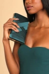 Lulus Holiday Party Green Box Clutch In Green