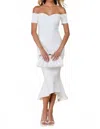 Lulus How Much I Care Off-the-shoulder Midi Dress In Ivory In White