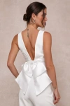 Lulus Iconic Romantic Ivory Button-front Bustier Bow Vest Top In Ivory
